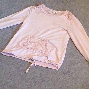 Pastel pink lacy sweatshirt